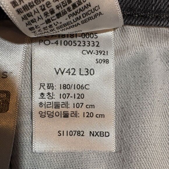 Levi’s 541 Jeans Mens 42x30 Gray Athletic Fit Taper Stretch Big Tall Denim - Picture 7 of 11